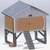 Grand Poulailler plastique et sa porte automatique solaire. Made in Jura.